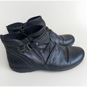 Earth Origins Glendale Gamila Boot Womens Size 8.5 Black Comfort Zip Bootie